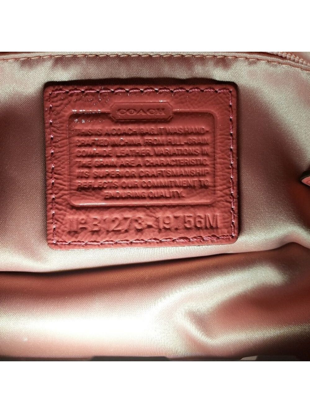 Coach Peyton Patent Leather Turnkey Satchel Carryall Coral handbag purse - Picture 12 of 12